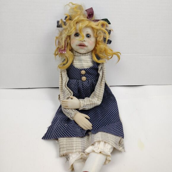 OOAK 1999 “Mary Sunshine” by Dianne Adam – Signed Handmade Folk Art Doll 22" - Picture 3 of 14